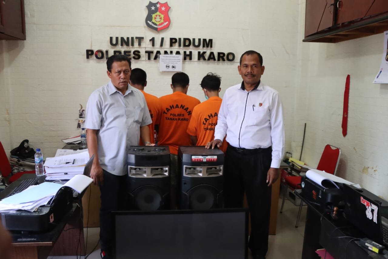 3 0rang Pelaku Pencurian Ditangkap Satrekrim Tanah Karo