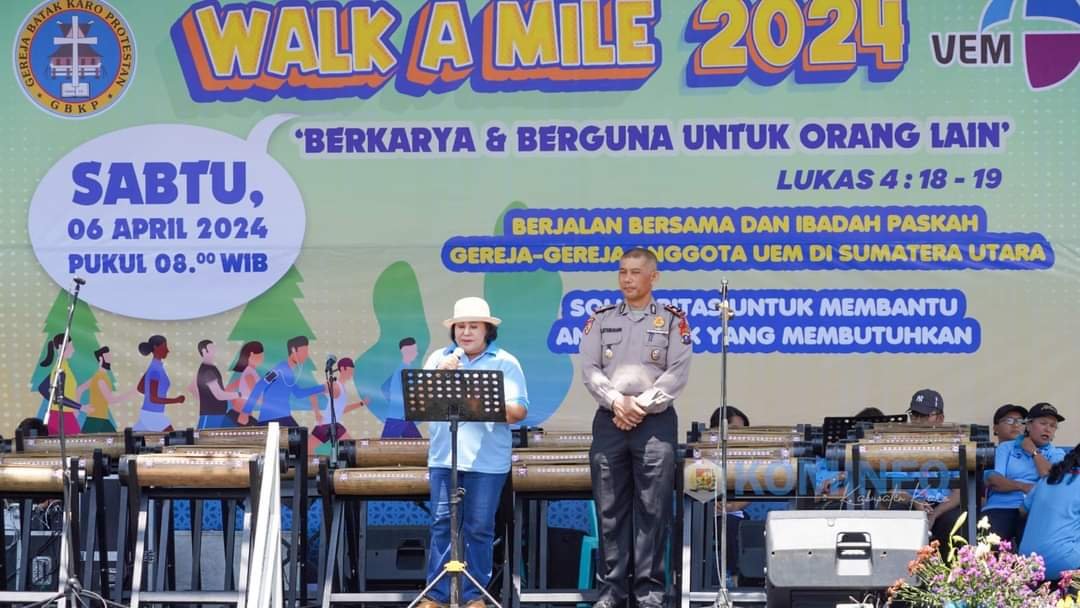 Bupati Karo Mengikuti Walk A Mile dan Merayakan Paskah Bersama United Evangelical Mission 2024