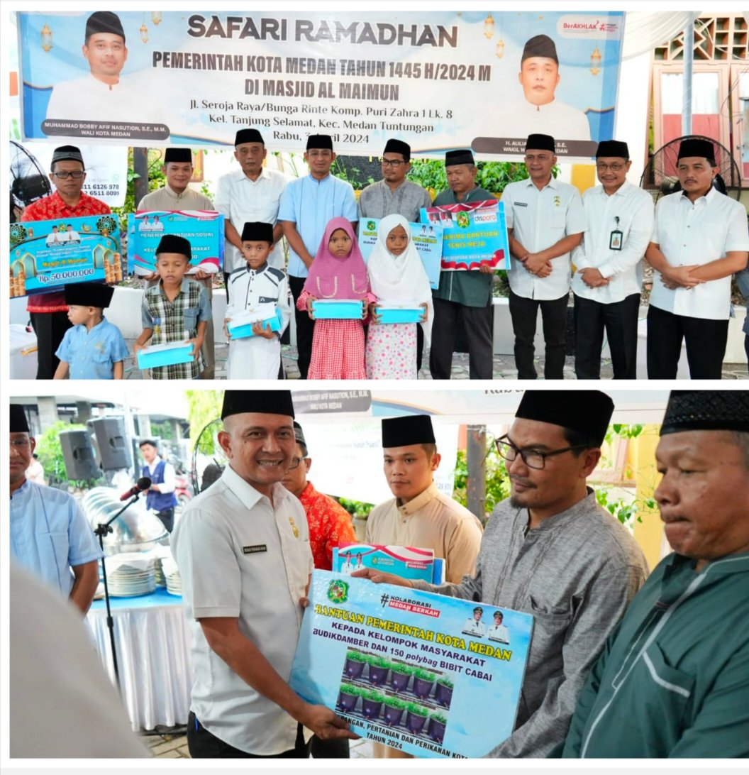 Tim Safari Ramadhan Pemko Medan Disambut Antusias Di Masjid Al Maimun