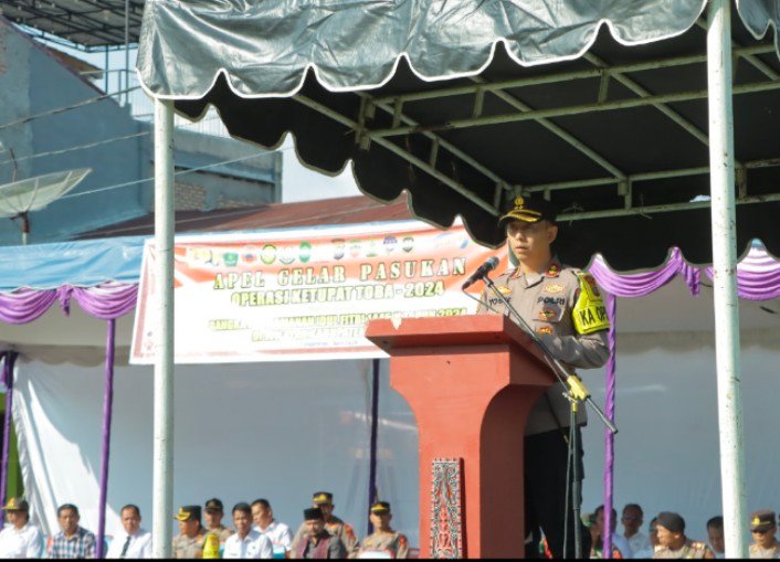 Polres Samosir, Gelar Apel Pasukan Ops Toba 2024, Sambut Idul Fitri
