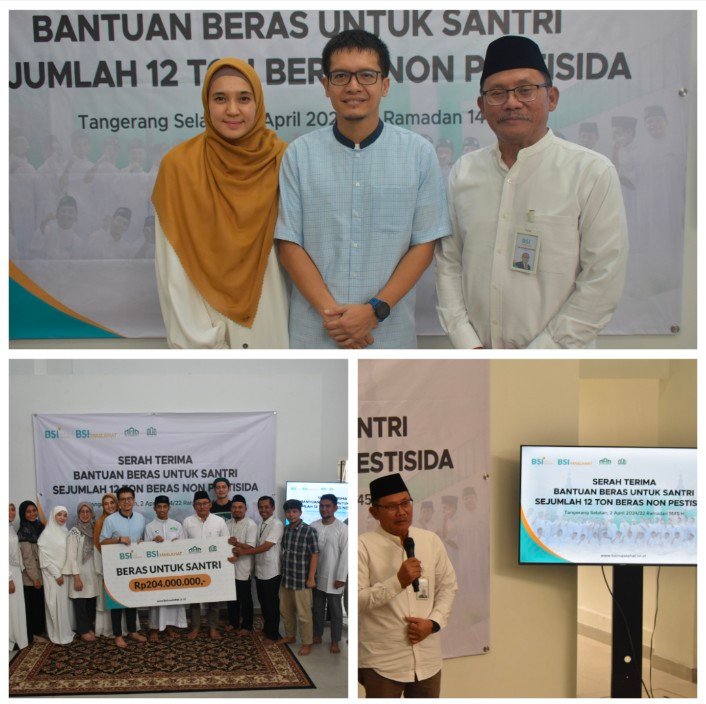 BSI Maslahat dan BSI Serahkan Bantuan 12 Ton Beras ke Ponpes Binaan Yayasan Amanah Muda Indonesia, yang menaungi Rumah Musawarah