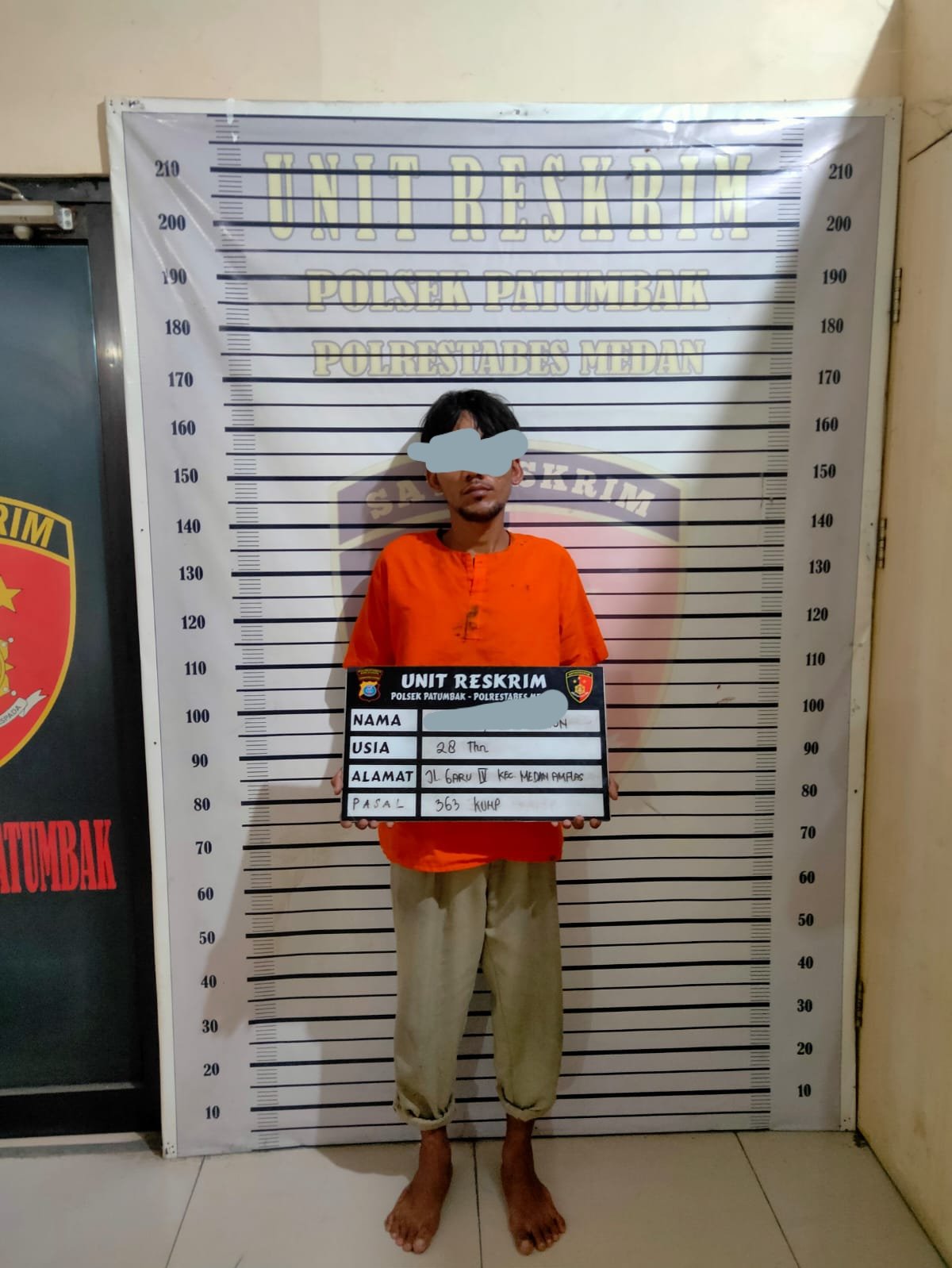 Polsek Patumbak Tangkap Maling HP Gunakan Tangga