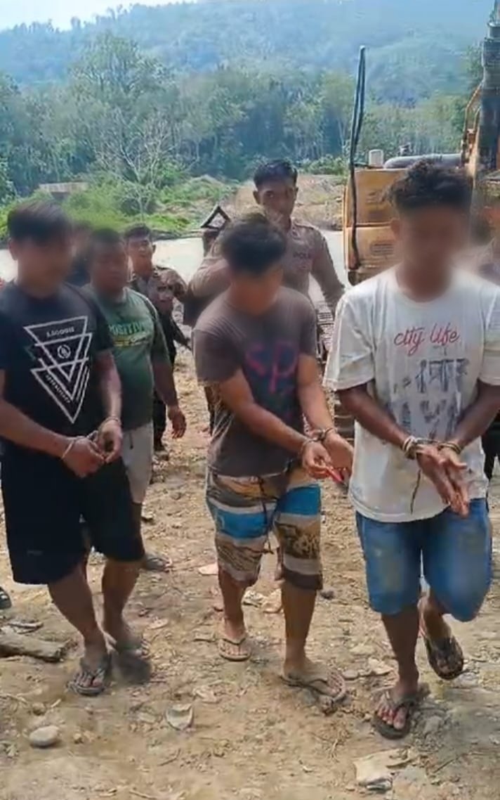Naik ke Penyidikan, Polres Madina Tahan 7 Pelaku Tambang Ilegal Kotanopan