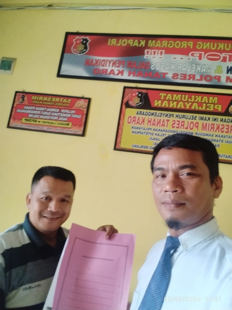 Nama Baik Dicemarkan Melalui Tulisan, Ponidi Datangi Panggilan Penyidik Polres Tanah Karo