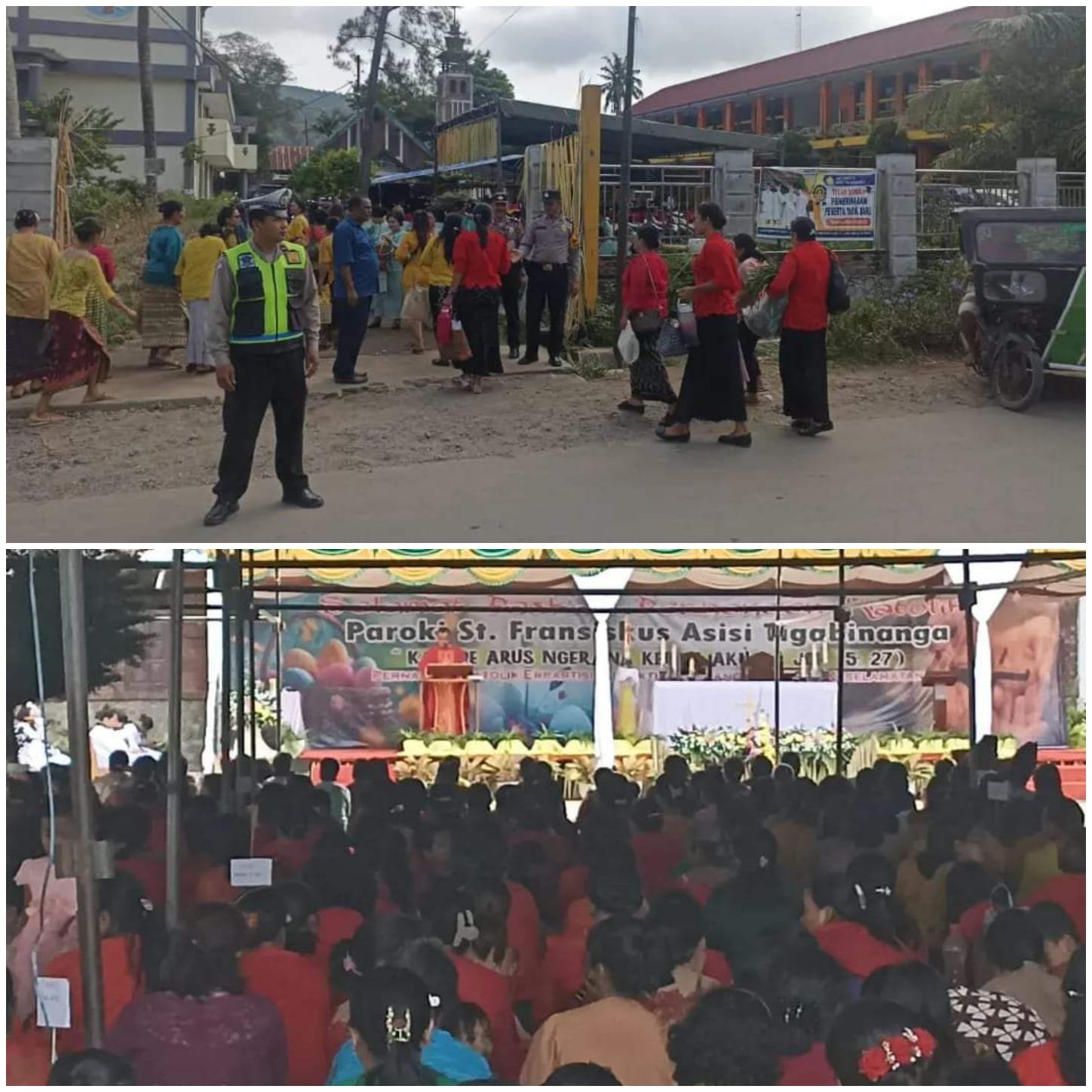 Polsek Tigabinanga Laksanakan Pengamanan, Acara Paskah Pernanden Paroki St. Fransiskus Asisi Tigabinanga