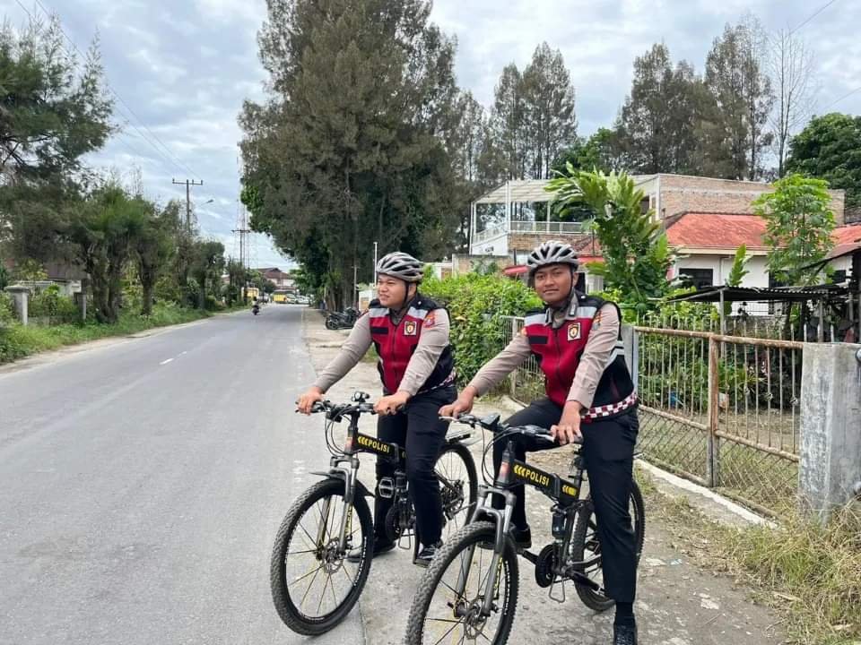 Sat Samapta Polres Tanah Karo,, Patroli Sepeda ke Kota Kabanjahe