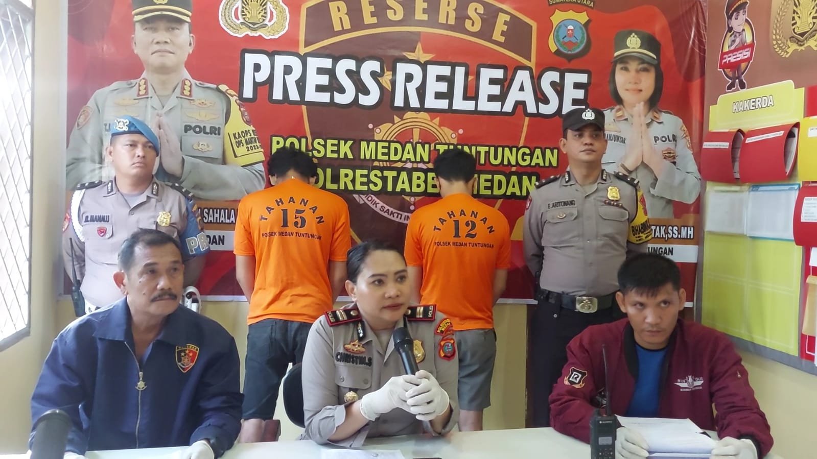 Tempo 4 Jam, Polsek Medan Tuntungan Ringkus 2 Tersangka Pencurian Sepeda Motor dan Penadah