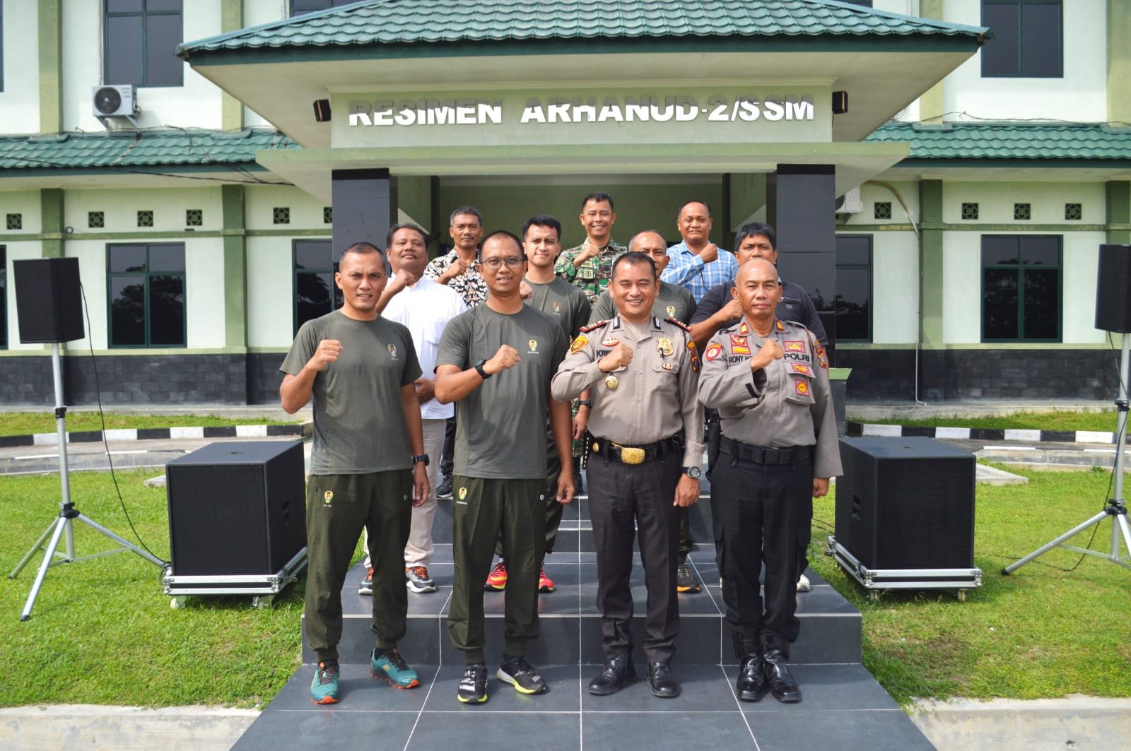 Membangun Sinergitas TNI-Polri, Polsek Pancur Batu Kunjungi Resimen Arhanud-2/SSM