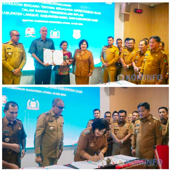 Bupati Karo Hadiri Penandatanganan MoU KAD Kabupaten Langkat Dengan Kabupaten Karo dan Kabupaten Dairi