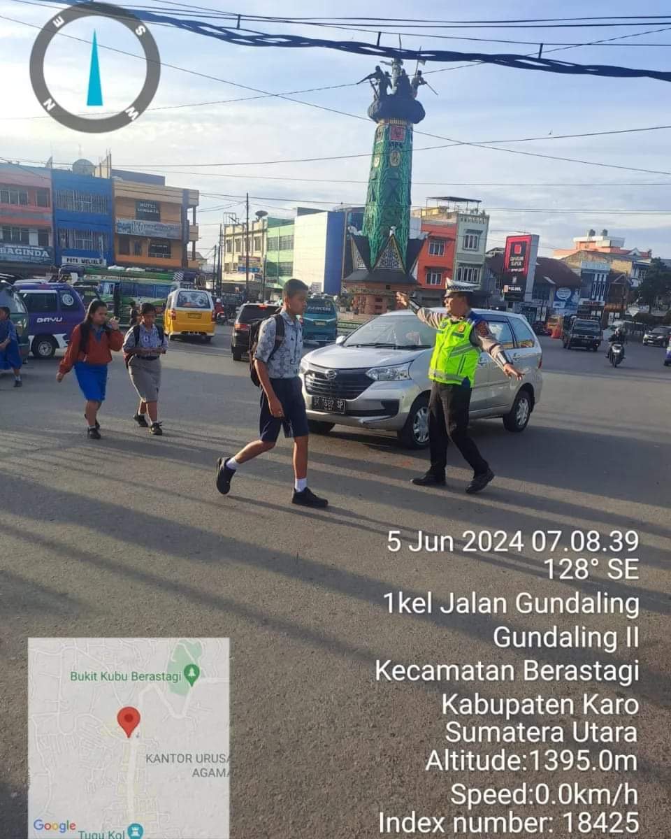 Polsek Berastagi Laksanakan Pengamanan Arus Lalin Pos Padat Pagi