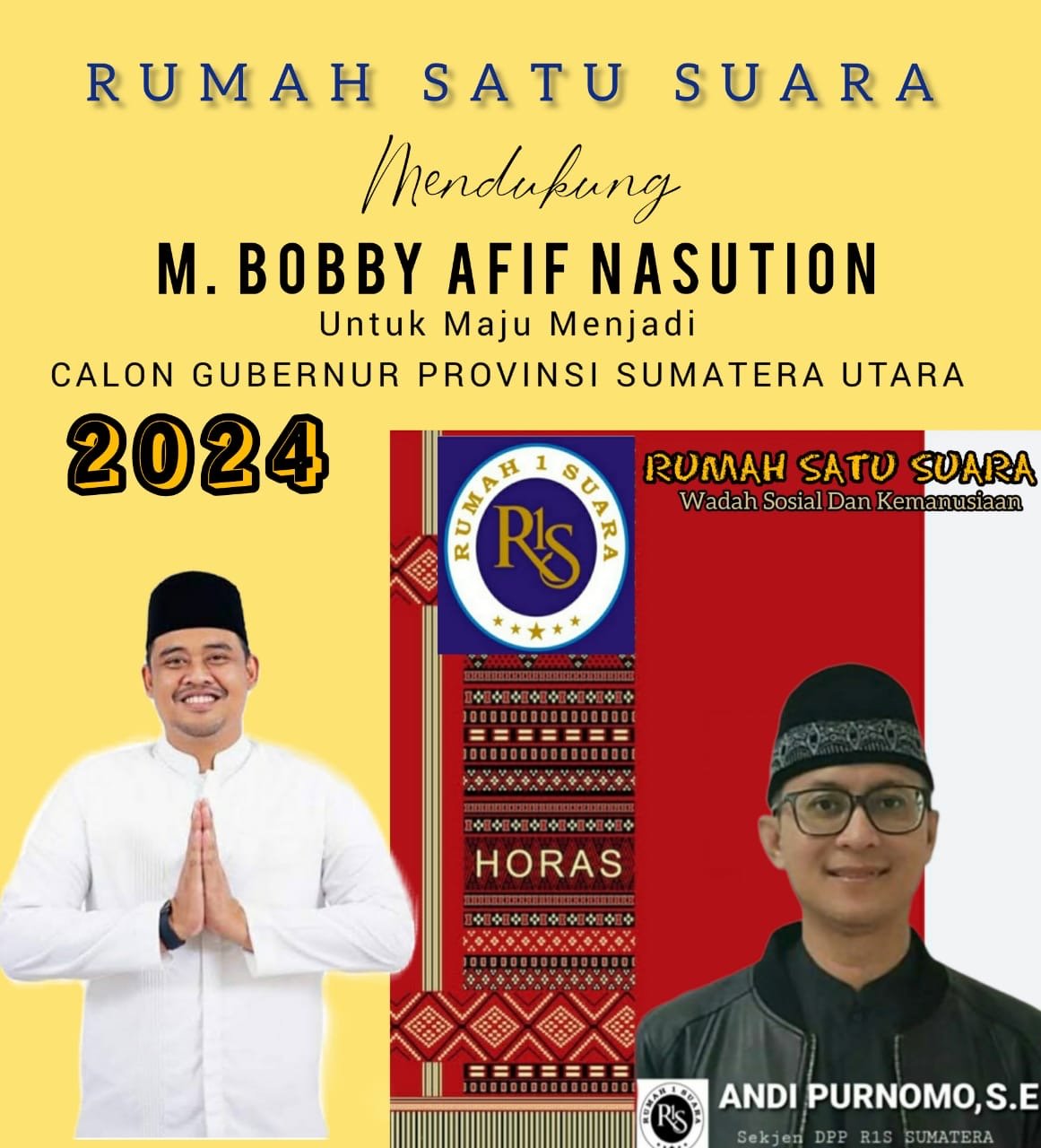 Rumah Satu Suara Dukung Bobby Nasution Menjadi Gubernur Sumut