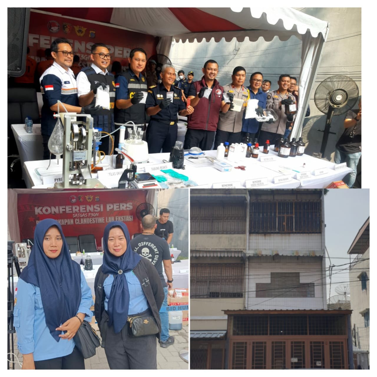 DPW Srikandi GIAN Sumut Hadiri Pengungkapan Clandestine Lab Ekstasi oleh Mabes Polri