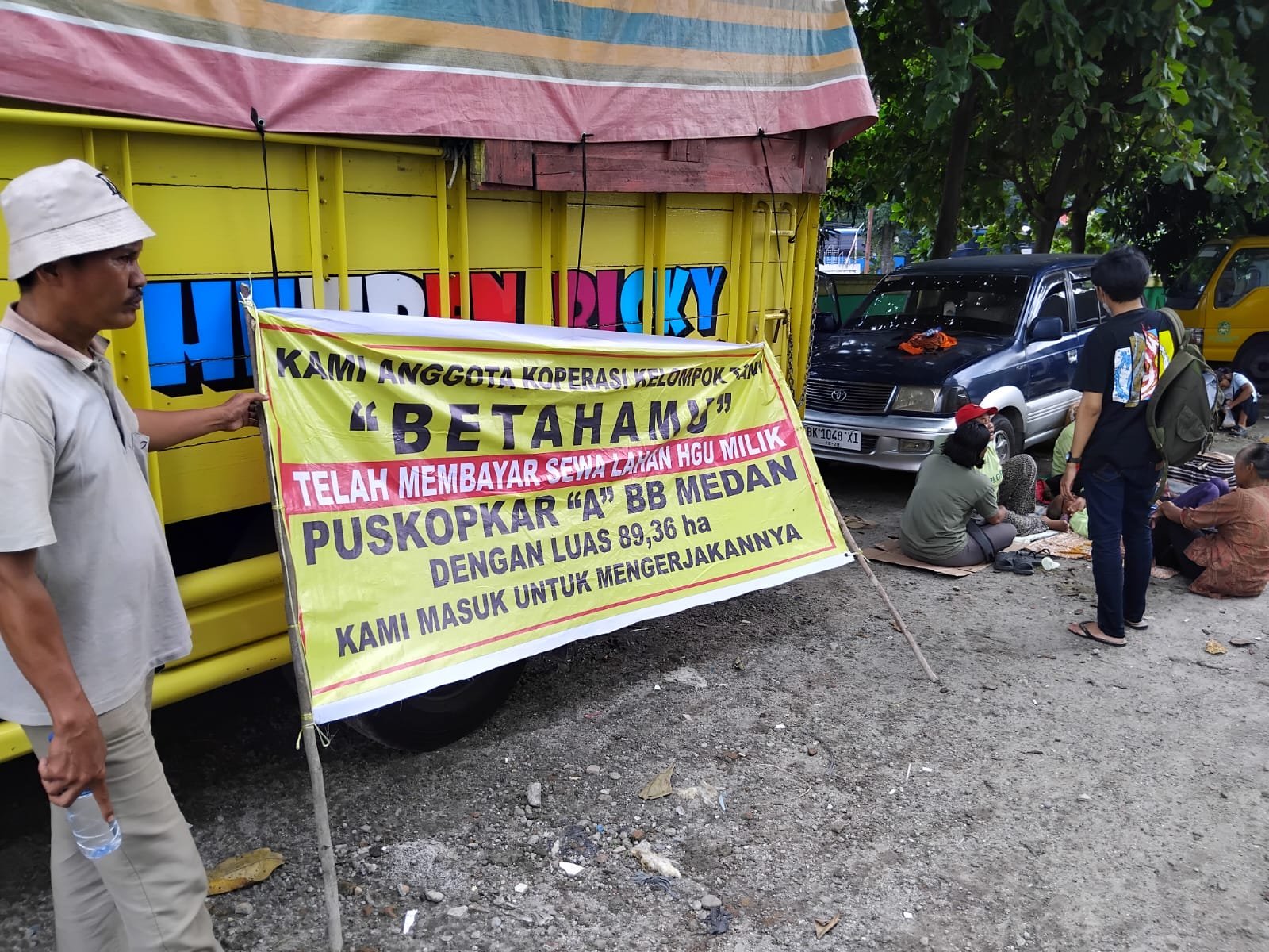 Puluhan Petani Beramai – Ramai Datangi Kodam I/Bukit Barisan Tuntut Sewa Lahan 89,36 Hektare Senilai Rp 331 Juta