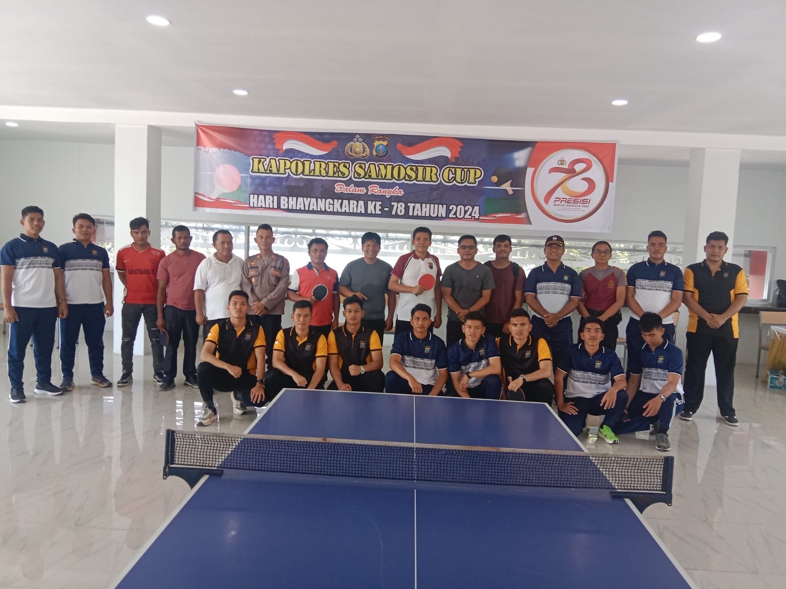 Meriahkan HUT Bhayangkara ke-78, Polres Samosir Gelar Pertandingan Tenis Meja