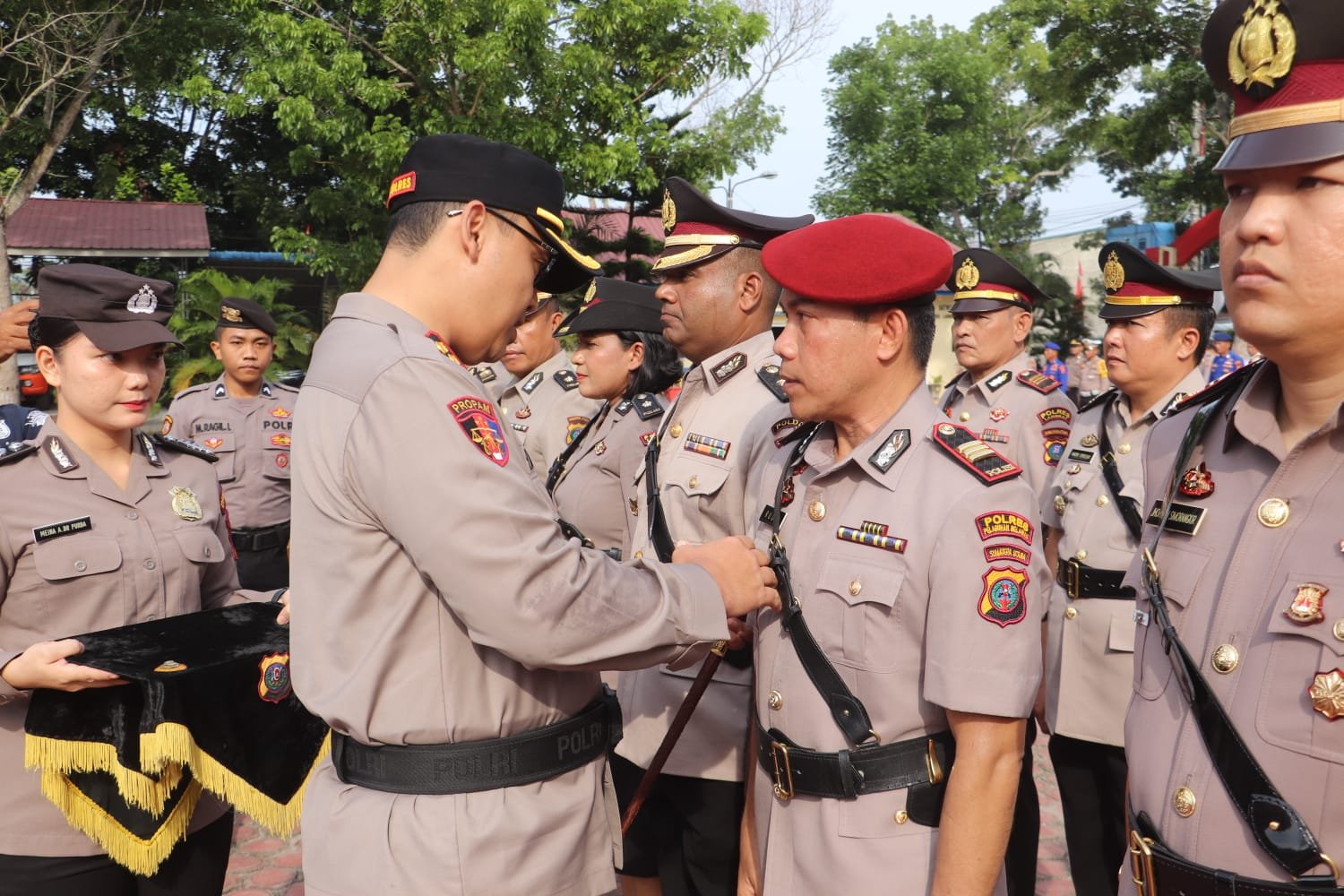 Kapolres Langkat Pimpin Sertijab Kabag SDM, Kabag Ops, Kasat Narkoba, Kasi Propam dan Kapolsek