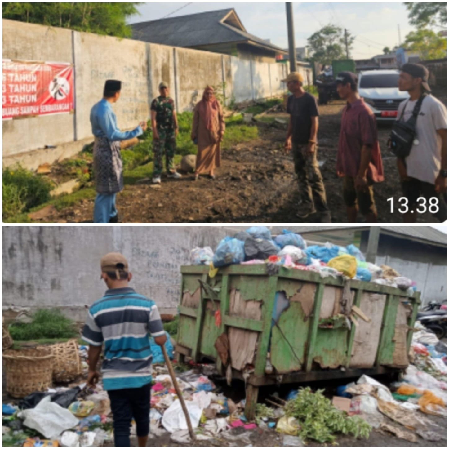Camat Pangkalan Susu dan Dinas Lingkungan Hidup, Bersihkan Pasar Tradisional