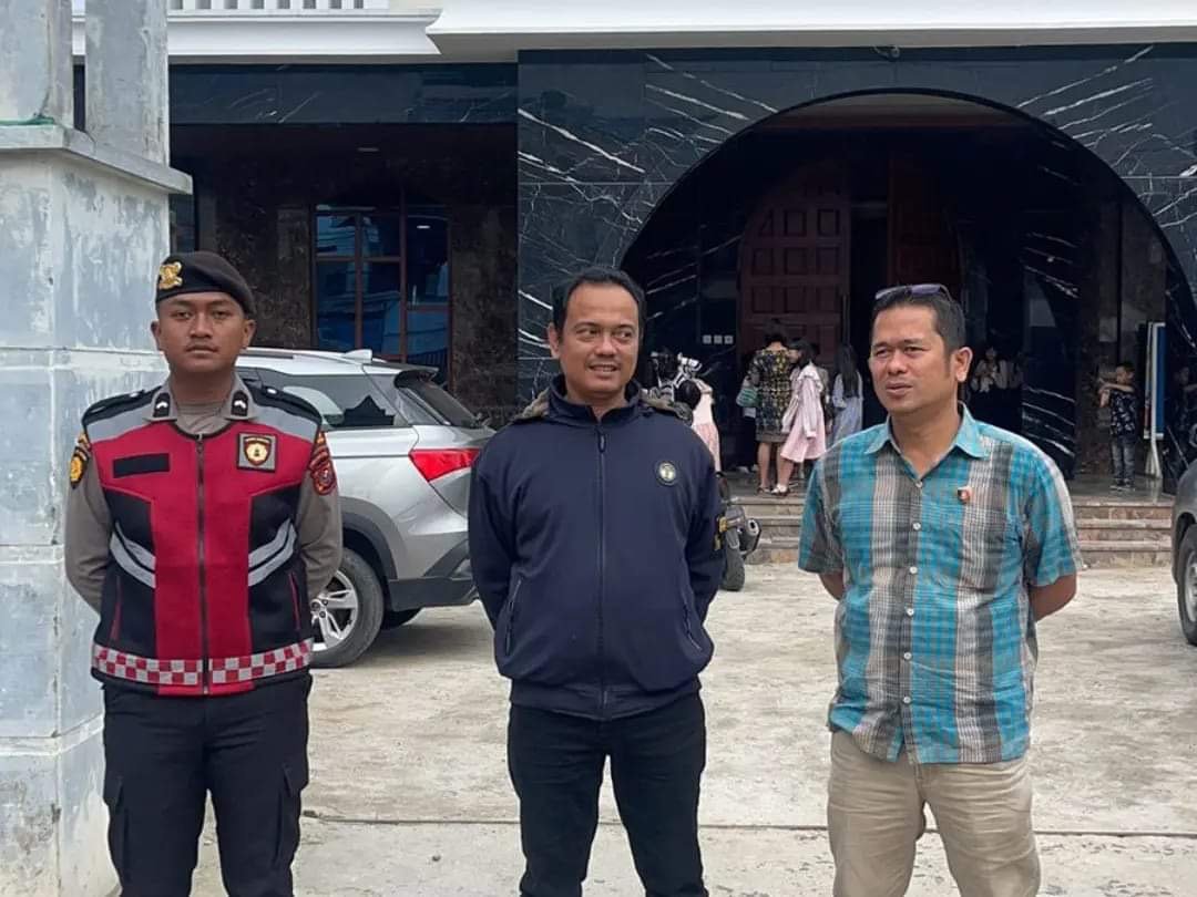 Polres Tanah Karo Lakukan Pengamanan Ibadah Minggu di Kabanjahe