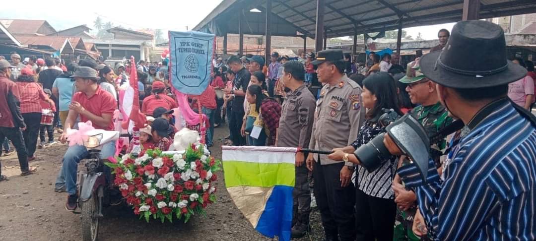 Pawai Sambut HUT RI ke-79 di Tigabinanga Berlangsung Aman dan Meriah