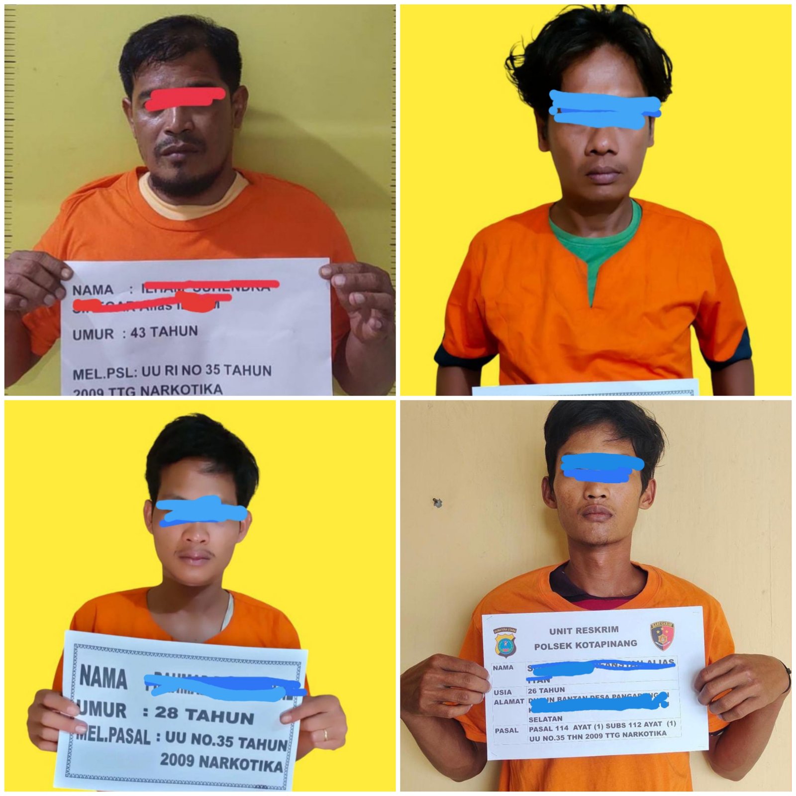 Polres Labusel Ringkus 4 Pengedar Sabu