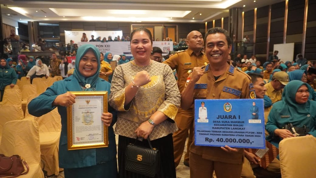 Semangat Kolaborasi, Bawa Desa Suka Makmur Raih Juara 1 PTP2WKSS Tingkat Sumut