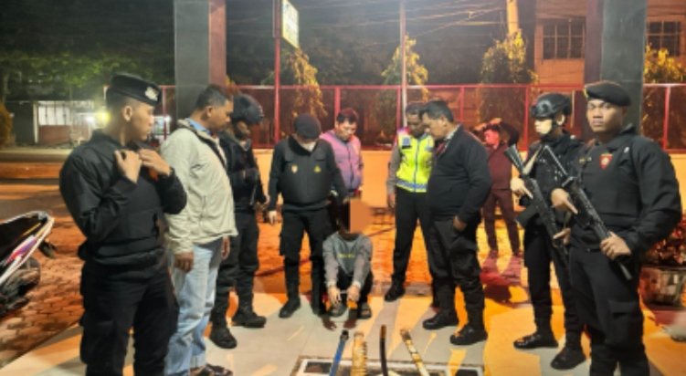 Patroli Gabungan Polres Pelabuhan Belawan Tangkap Anggota Geng Motor