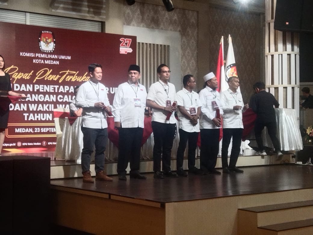KPU Medan Tetapkan Nomor Urut Pasangan Calon Peserta Pilkada 2024