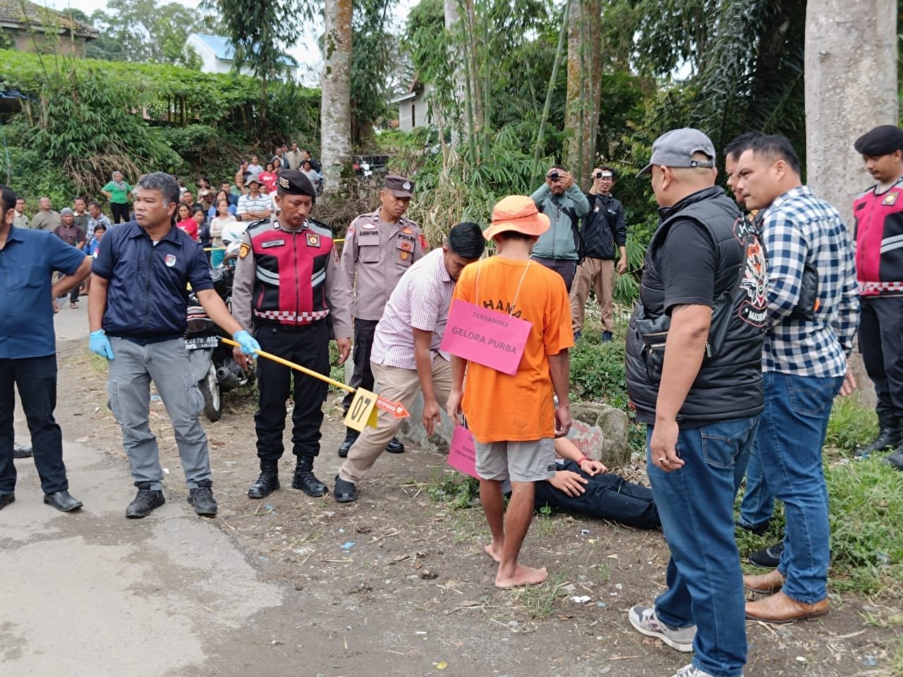 Rekonstruksi Kasus Pembunuhan di Lopinggan Kabanjahe, Sat Reskrim Polres Karo Gelar 14 Adegan