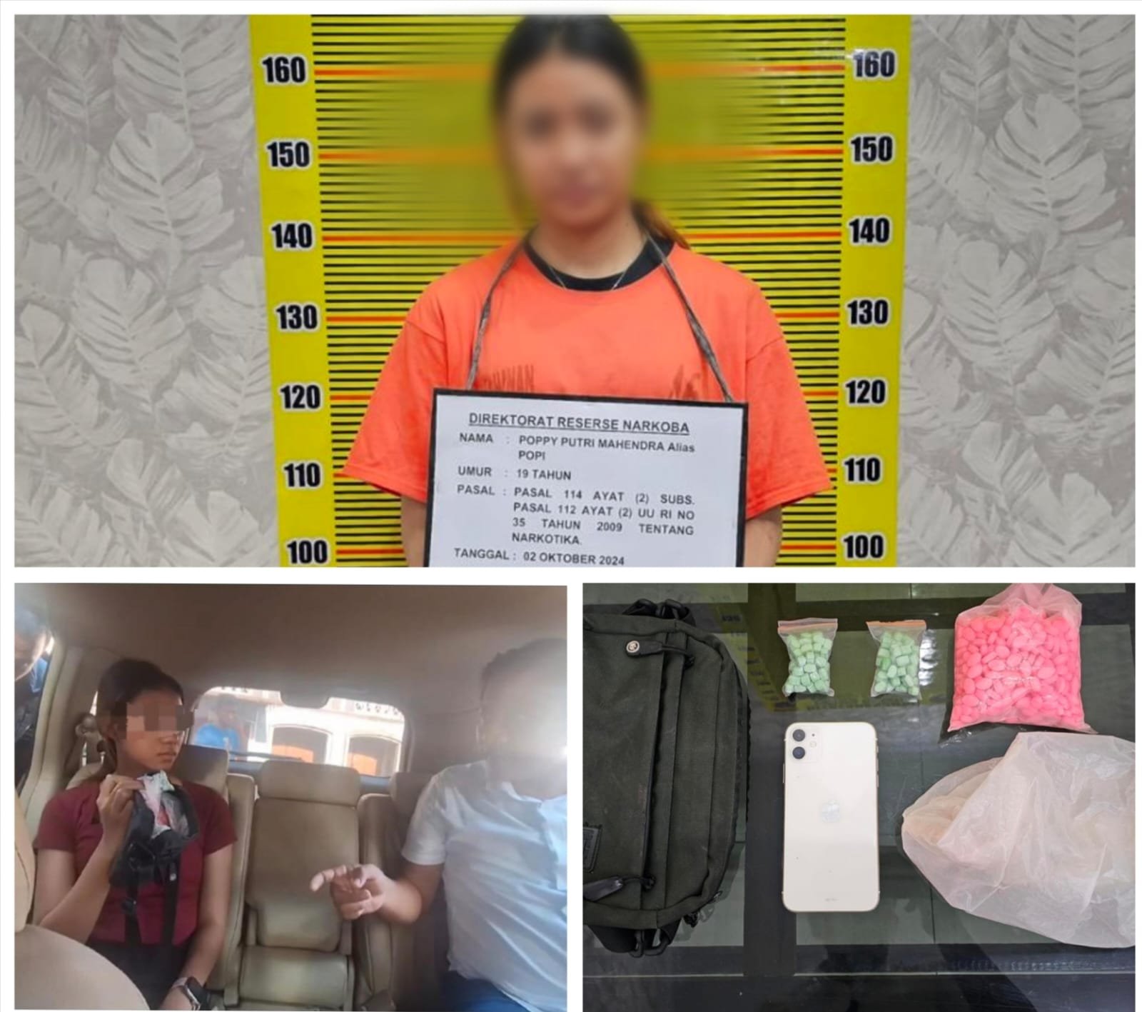 Polda Sumut Tangkap Wanita Muda Bawa Ratusan Butir Ekstasi