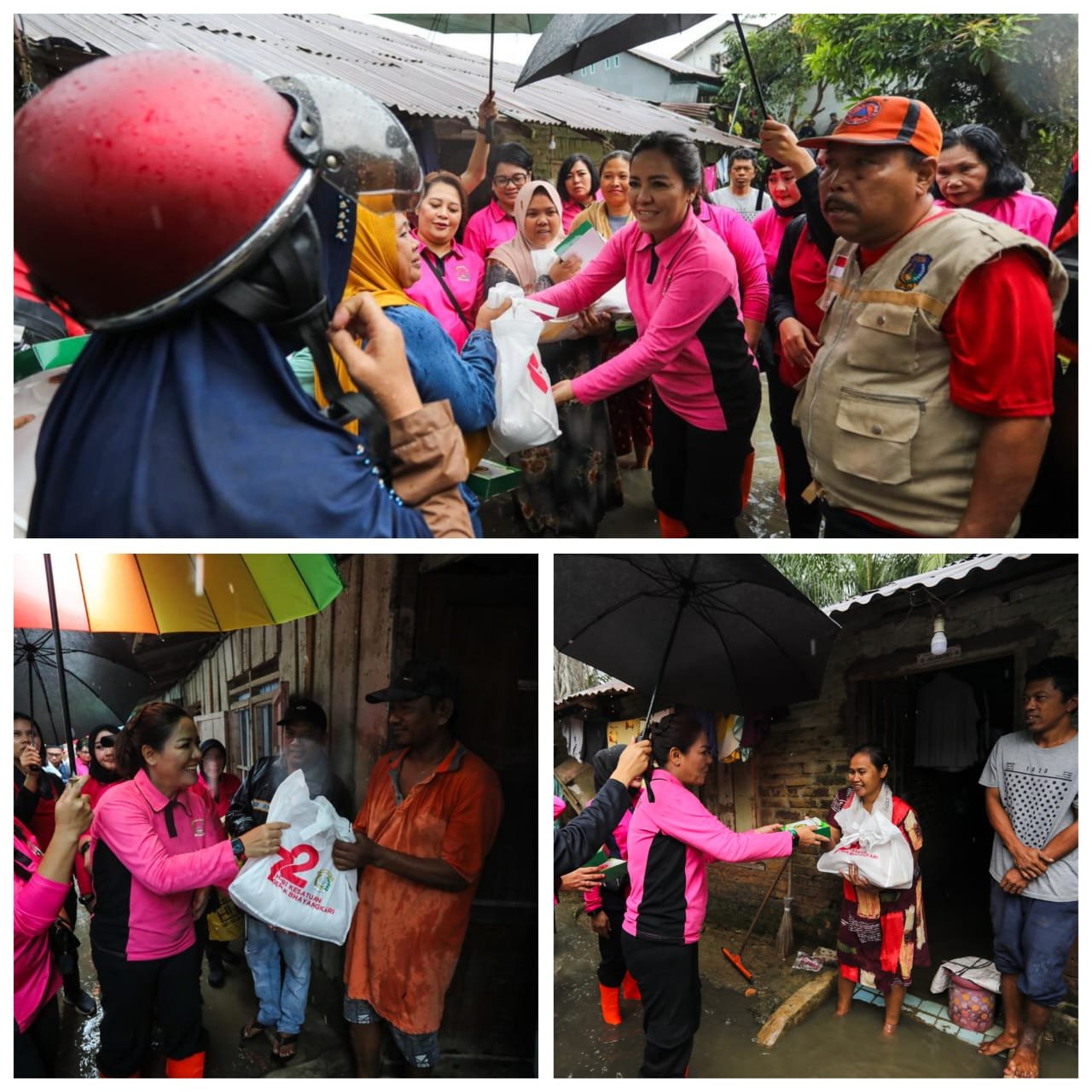 Bhayangkari Sumut Bantu Masyarakat Terdampak Banjir di Tebing Tinggi