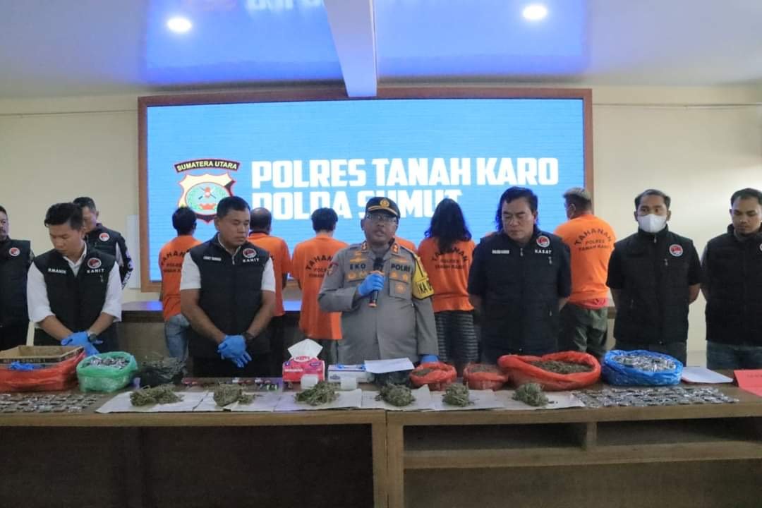 Polres Karo Ungkap Kasus Narkotika Jenis Ganja di Berastagi