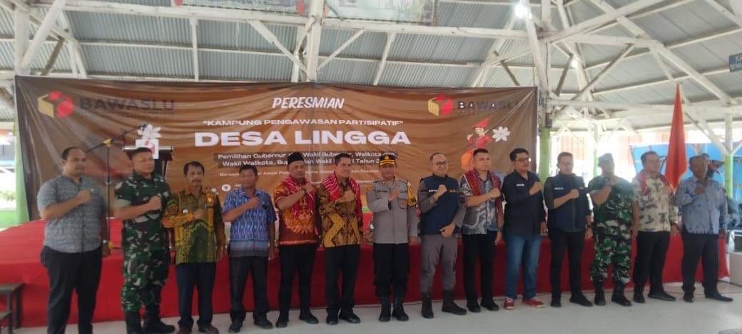 Peresmian Kampung Pengawasan Kampung Pengawasan Partisipatif Desa Lingga Diresmikan, Wujudkan Pilkada Damai dan Bersih