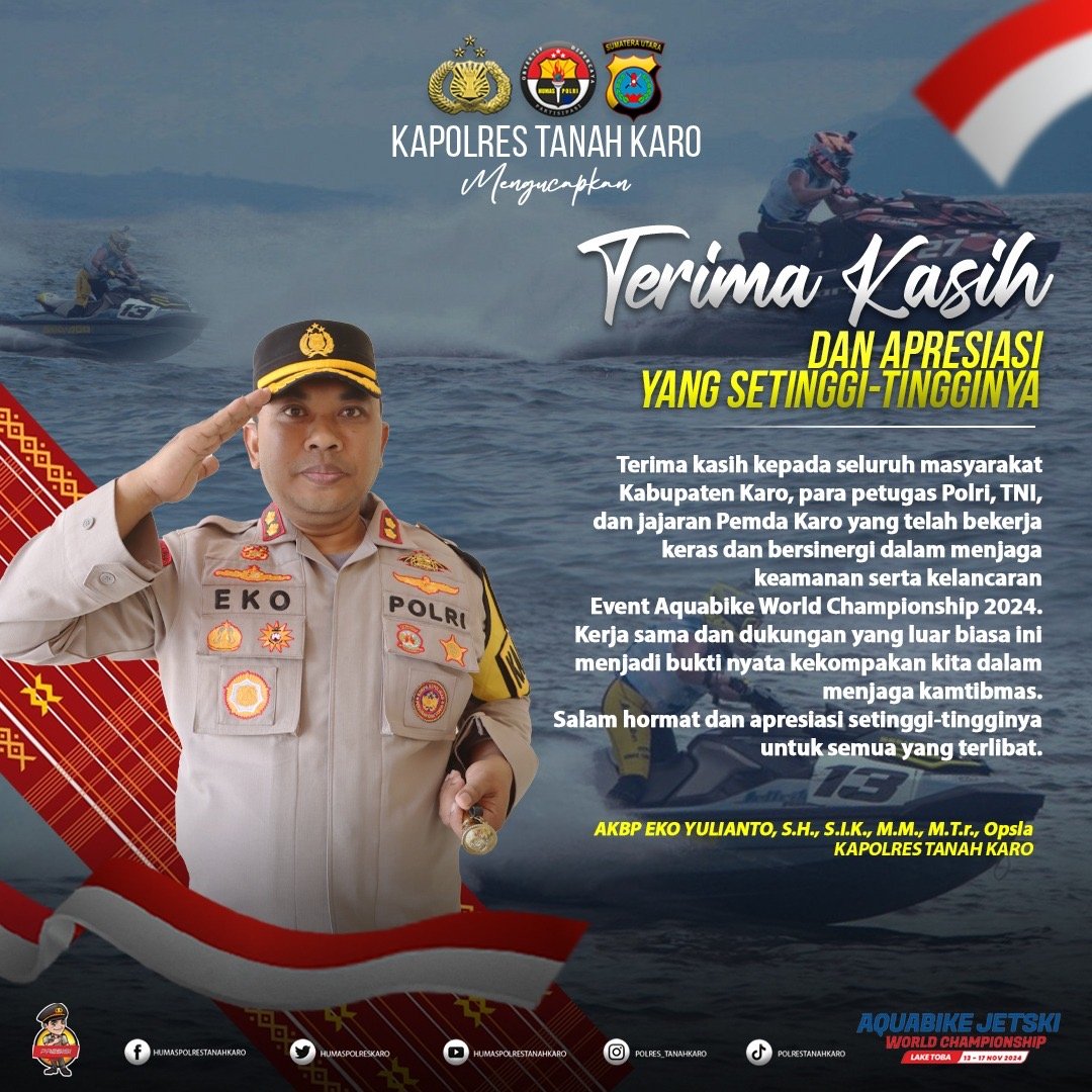 Gelaran Aquabike di Pantai Sinalsal Berjalan Aman, Kapolres Karo Apresiasi Masyarakat dan Petugas