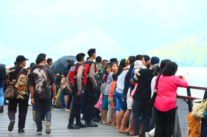 Polres Samosir Bersama Personel Polda Sumut Amankan Aquabike Jetski World Championship 2024