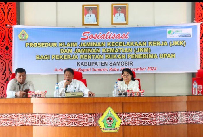 Pemkab Samosir Bersama BPJS Pematangsiantar Sosialisasikan Prosedur Klaim JKK dan JKM