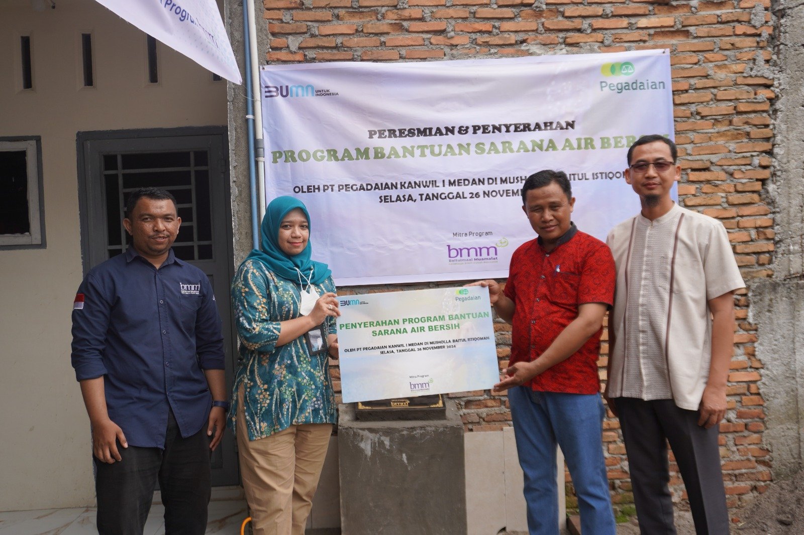 PT Pegadaian Kanwil I Medan Salurkan Sarana Air Bersih Melalui BMM