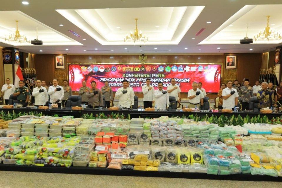 Polri Ungkap Barang Bukti Narkoba Senilai Rp 2,88 Triliun