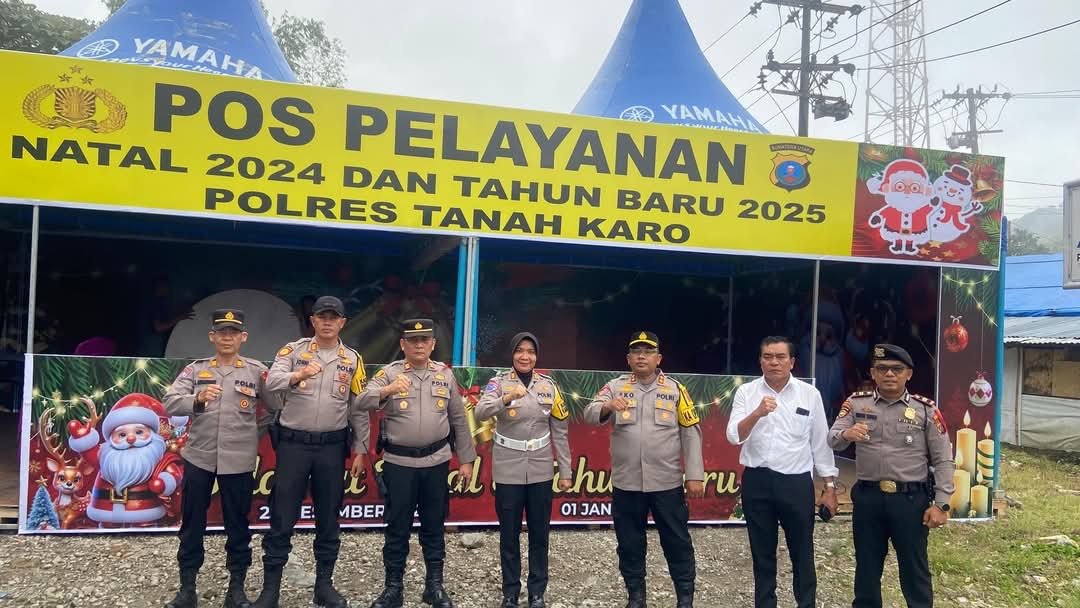Kapolres Karo Tinjau Kesiapan Pos Pengamanan Ops Lilin Toba 2024