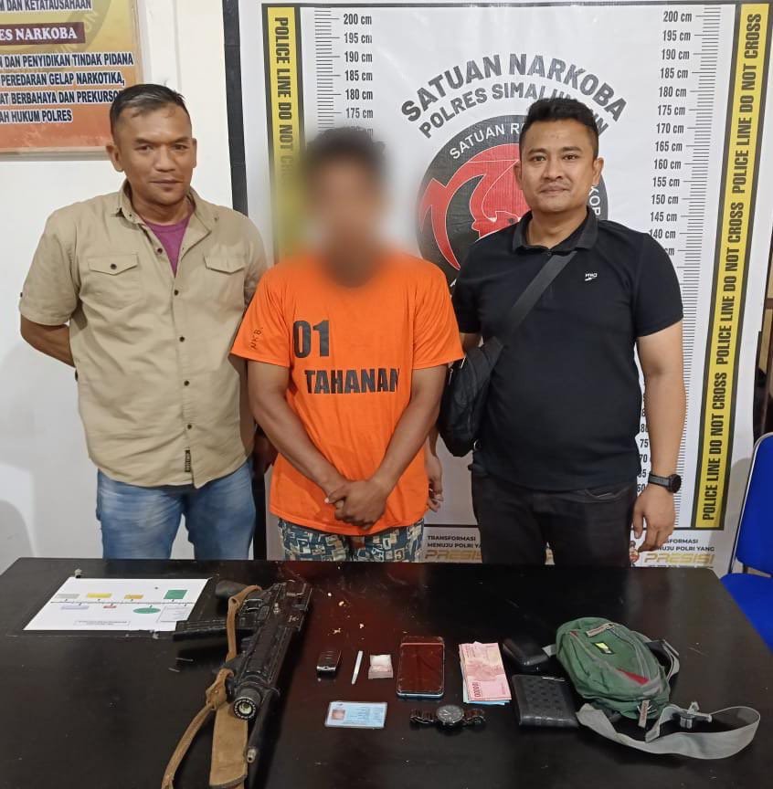 Polsek Bosar Maligas Tangkap Pengedar Sabu di Nagori Marihat Tanjung