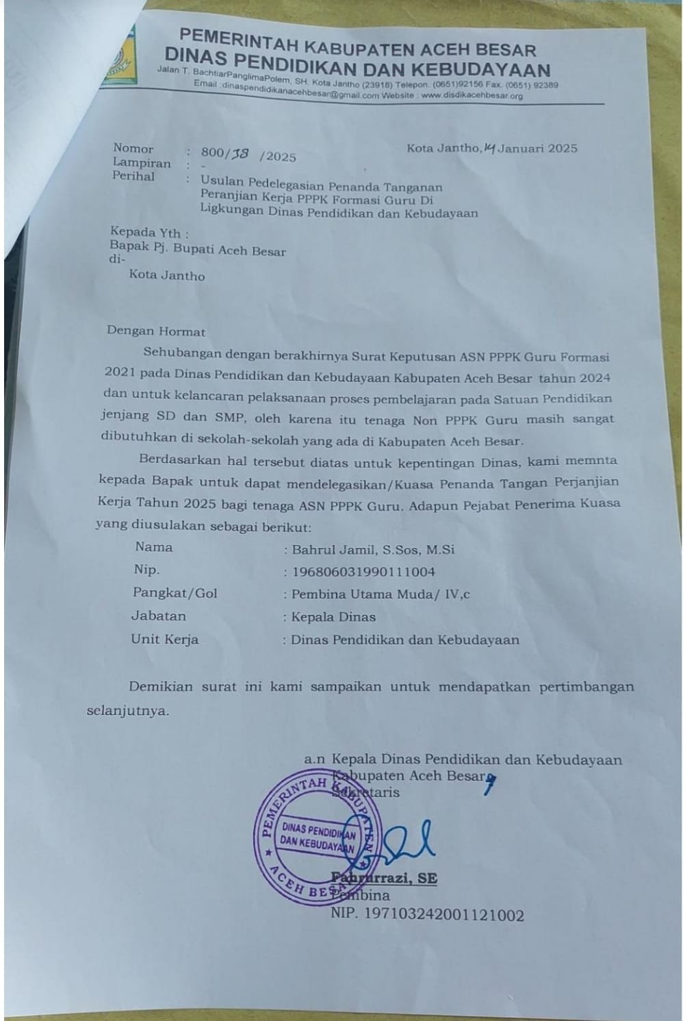 Pendaftaran Calon PPPK 2024 Disdik Aceh Besar Diduga Maladministrasi