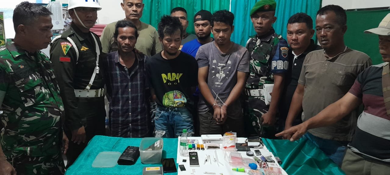 Kodim 0206/Dairi Bersama Tim Gabungan Berhasil Tangkap Pengedar dan Pemakai Narkoba di Sidikalang