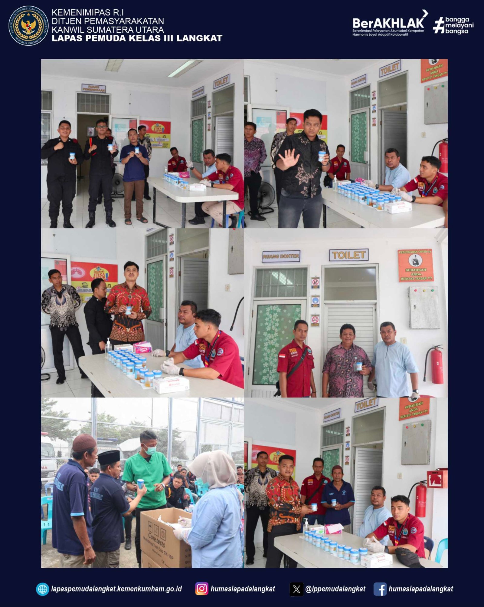 Gandeng BNN Langkat, Lapas Pemuda Langkat Gelar Test Urine Mendadak Terhadap Petugas dan WBP