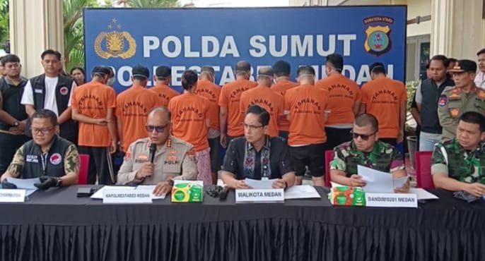 Polrestabes Medan Ringkus 35 Tersangka Narkoba