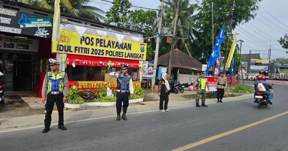 Pastikan Kelancaran Arus Mudik, Pos Yan Pangkalan Berandan Gencarkan Patroli & Pengaturan Lalin