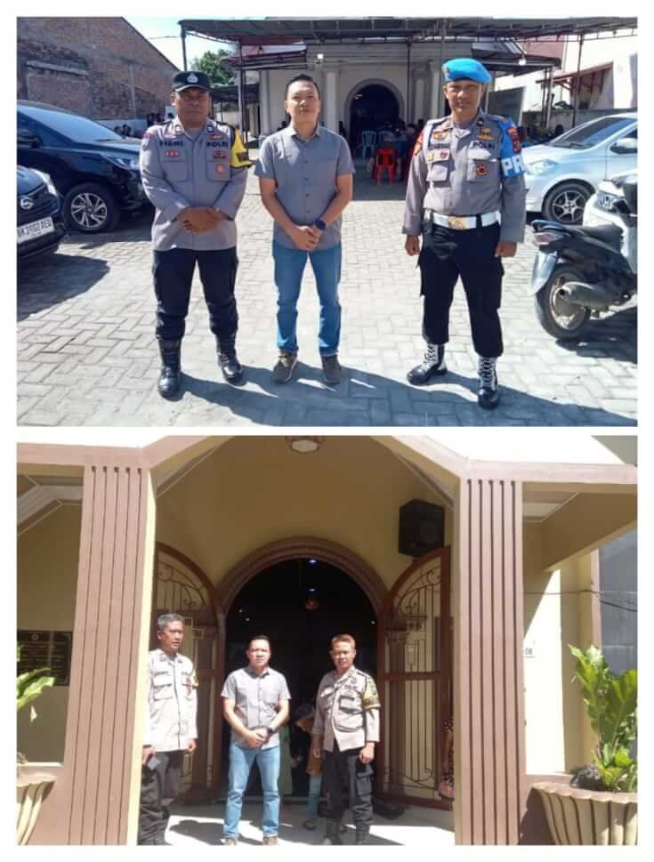 Polsek Namorambe Lakukan Pengamankan Gereja Saat Umat Kristiani Mengadakan Ibadah Paskah