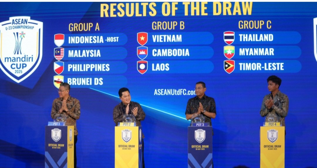 Masuk Grup A, Indonesia Siap Berjuang di ASEAN U-23 Championship Mandiri Cup 2025