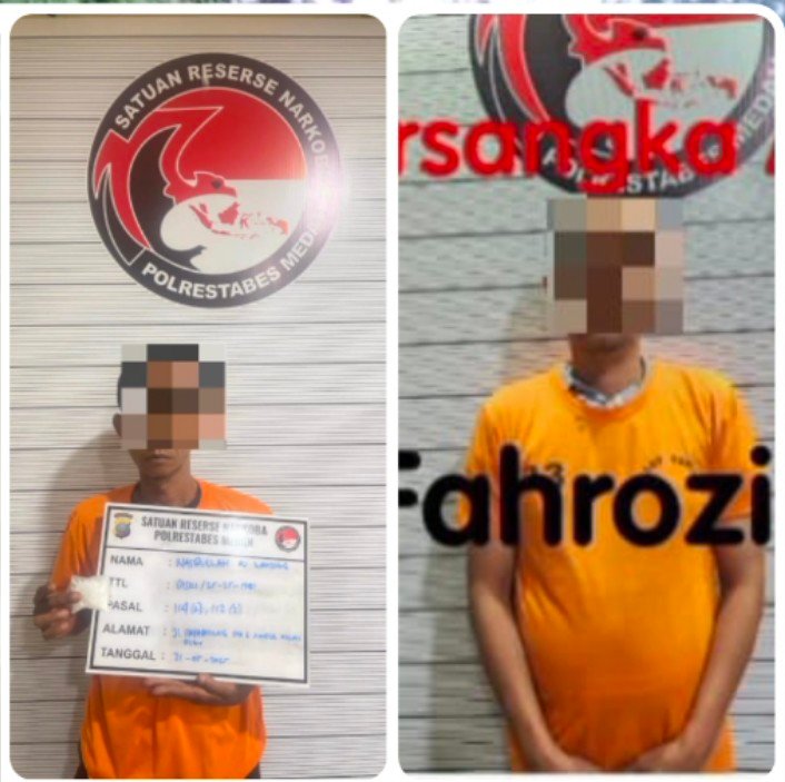 Satres Narkoba Polrestabes Medan Tangkap 2 Orang Pengedar Sabu di Kecamatan Sunggal