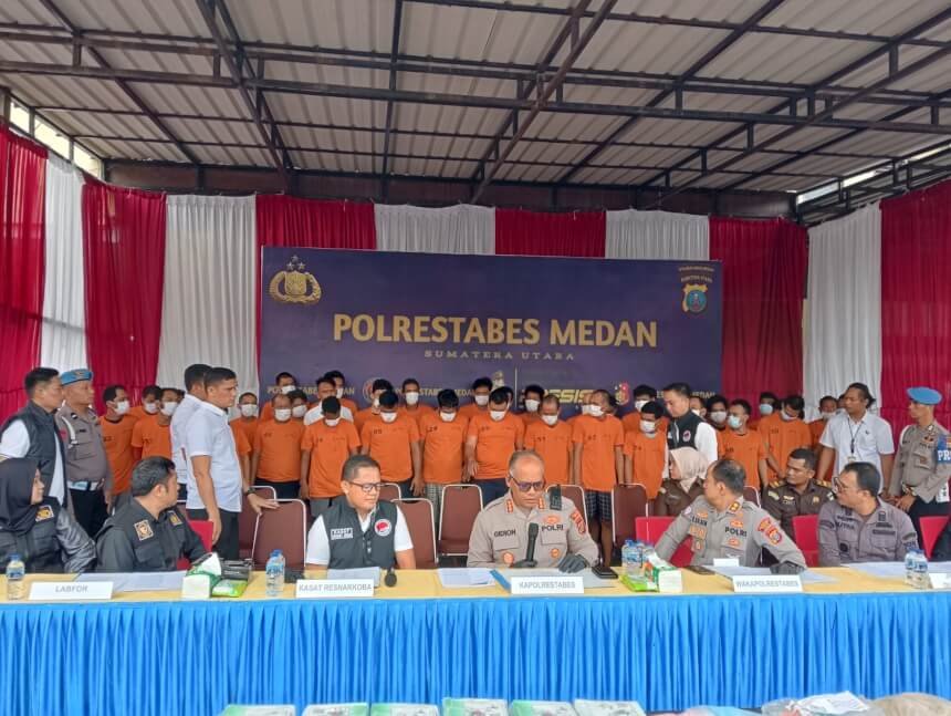 Polrestabes Medan Ungkap 124 Kasus Narkoba Selama Maret–Mei 2025