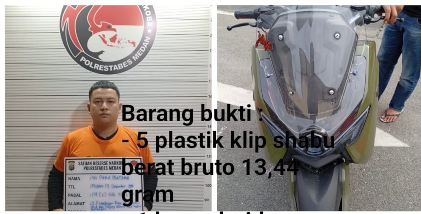 Bawa Sabu 11,74 Gram, Pemuda di Medan Tuntungan Disergap Polisi