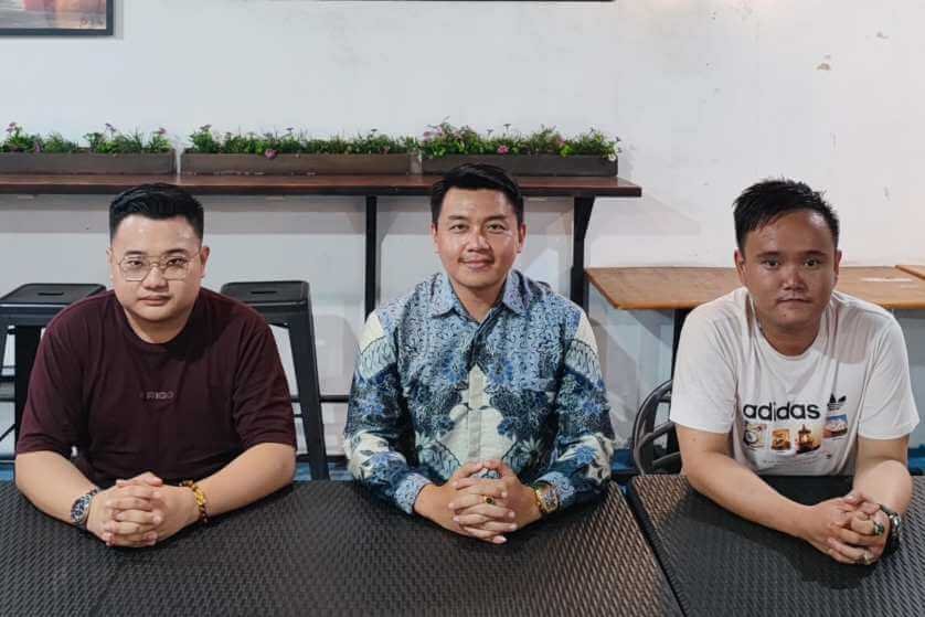 Ketua DPW IPTI Sumut Bobby Christian Halim SH MH CPM bersama pengurus lainnya, Stanley Alvin SH MKn dan Darwis Chandra SH.
