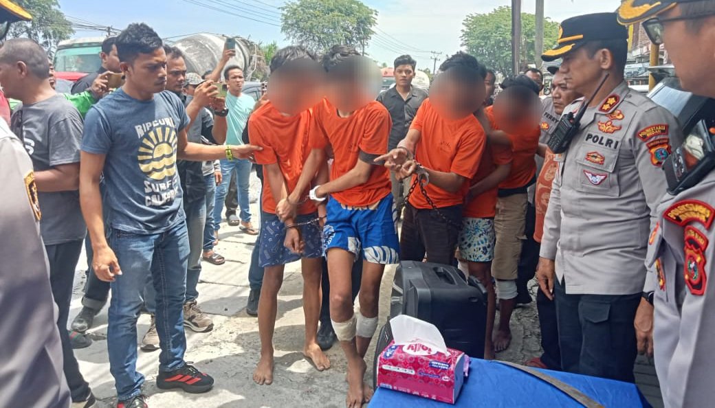 Polsek Sunggal Tangkap Komplotan Begal Sadis Kerap Beraksi di Jalan Medan-Binjai, 5 Positif Narkoba